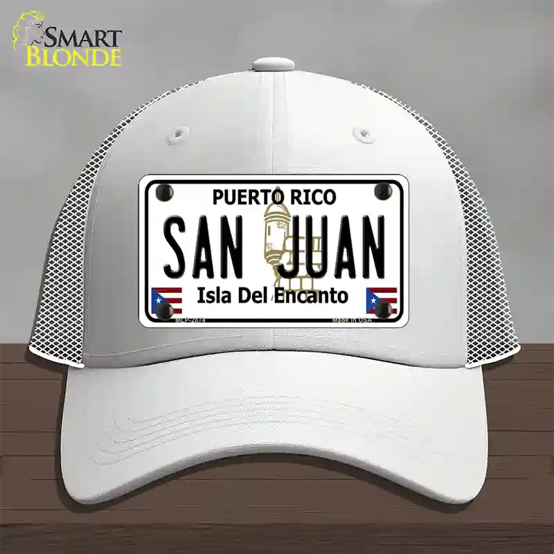 San Juan Puerto Rico Novelty License Plate Hat Mesh / White