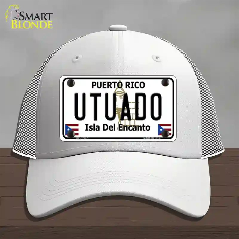 Utuado Puerto Rico Novelty License Plate Hat Mesh / White