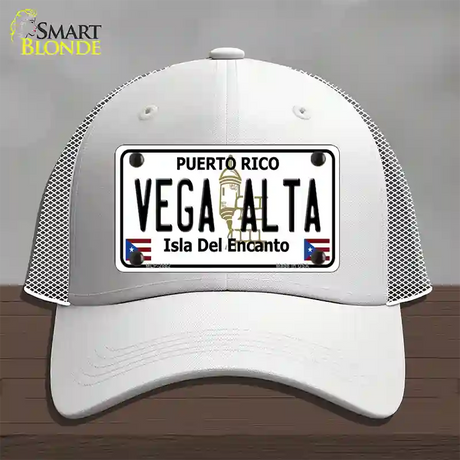 Vega Alta Puerto Rico Novelty License Plate Hat Mesh / White