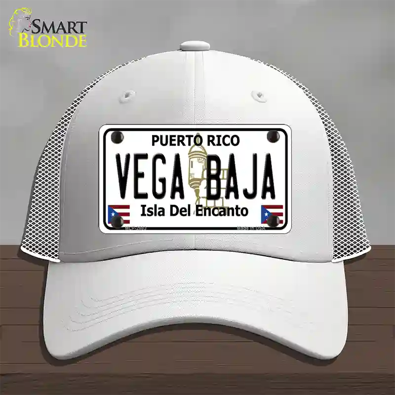 Vega Baja Puerto Rico Novelty License Plate Hat Mesh / White