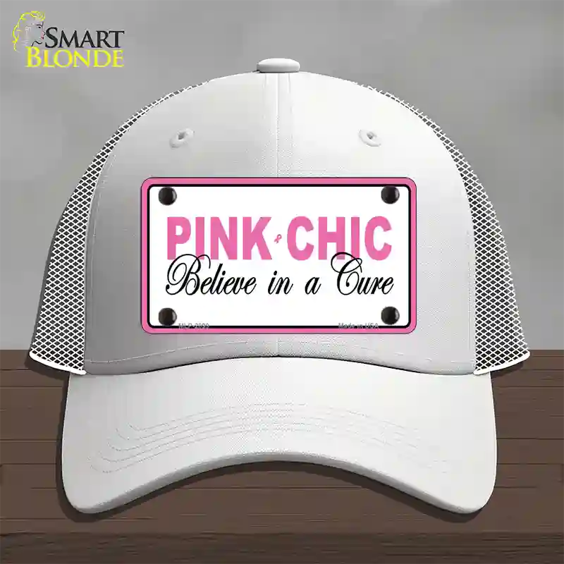 Pink Chic Novelty License Plate Hat Mesh / White