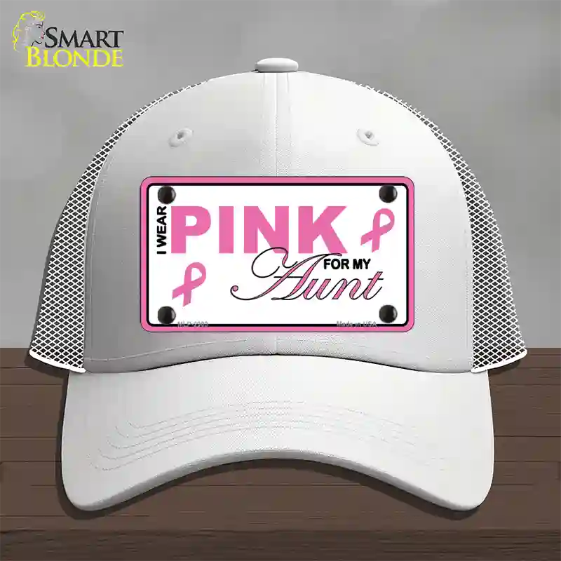 Pink For My Aunt Novelty License Plate Hat Mesh / White