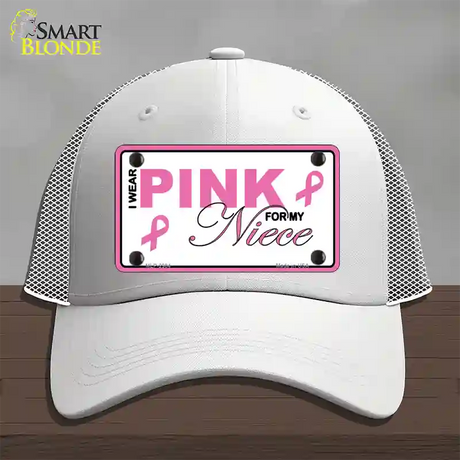 Pink For My Niece Novelty License Plate Hat Mesh / White