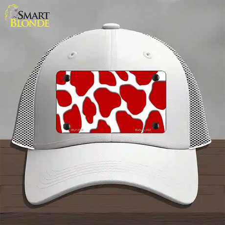 Red White Giraffe Novelty License Plate Hat Mesh / White