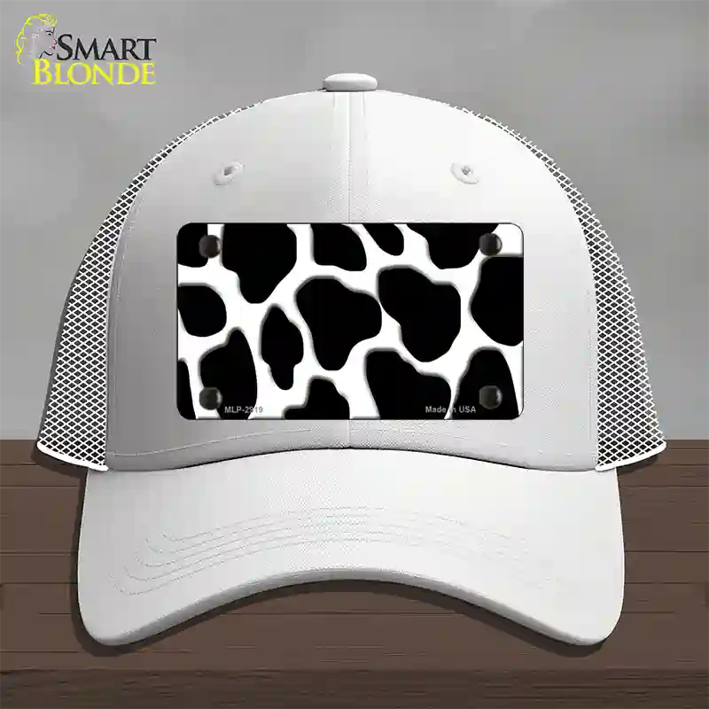 Black White Giraffe Novelty License Plate Hat Mesh / White