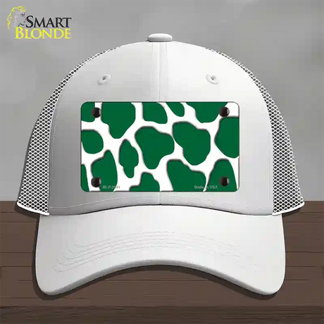 Green White Giraffe Novelty License Plate Hat Mesh / White