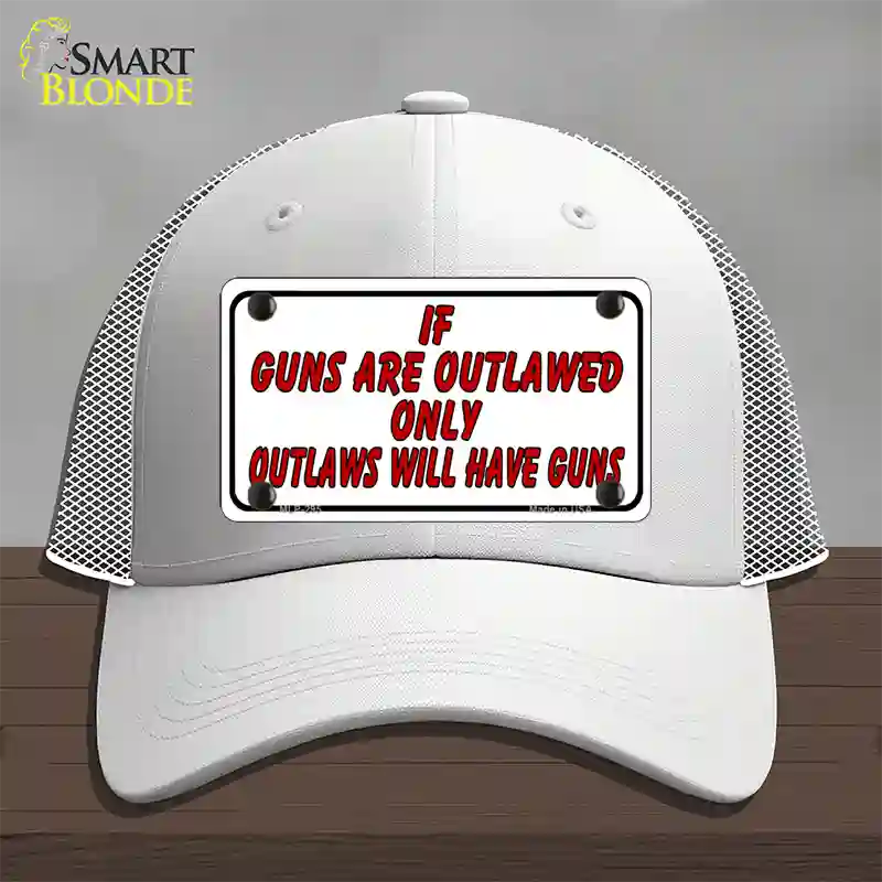 If Guns Are Outlawed Novelty License Plate Hat Mesh / White