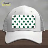 Green White Polka Dot Novelty License Plate Hat Mesh / White