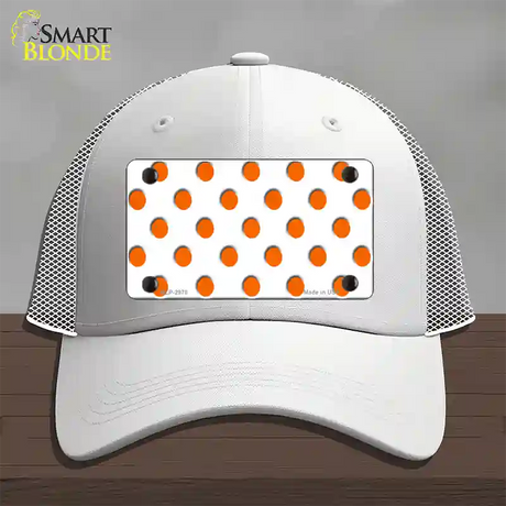 Orange White Polka Dot Novelty License Plate Hat Mesh / White