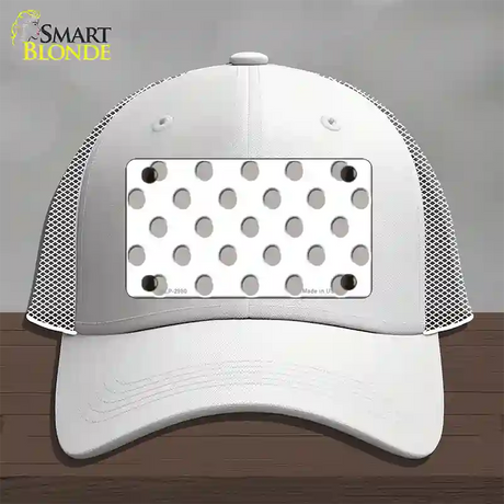 Grey White Polka Dot Novelty License Plate Hat Mesh / White