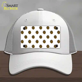 Brown White Polka Dot Novelty License Plate Hat Mesh / White