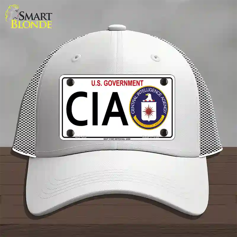 CIA Novelty License Plate Hat Mesh / White