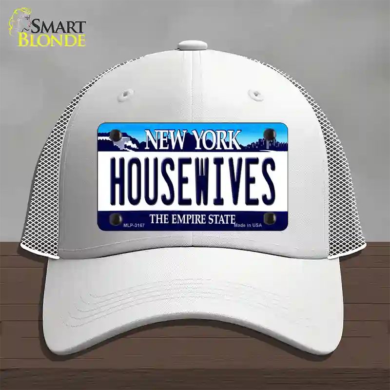 Housewives New York Novelty License Plate Hat Mesh / White