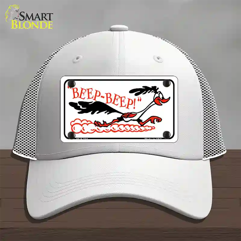 Beep Beep Roadrunner Novelty License Plate Hat Mesh / White