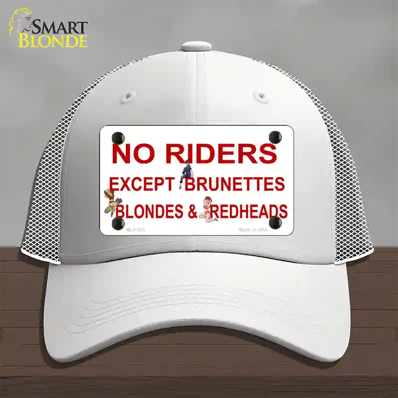 No Riders Except Novelty License Plate Hat Mesh / White