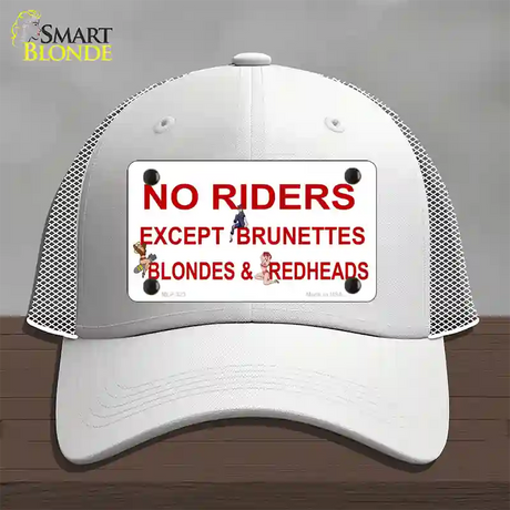 No Riders Except Novelty License Plate Hat Mesh / White