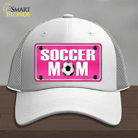 Soccer Mom Novelty License Plate Hat Mesh / White