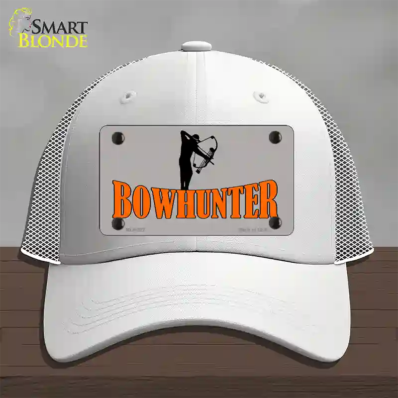 Bow Hunter Novelty License Plate Hat Mesh / White