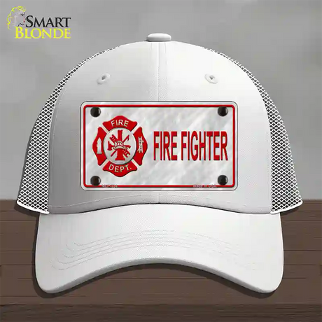 Firefighter Badge Novelty License Plate Hat Mesh / White