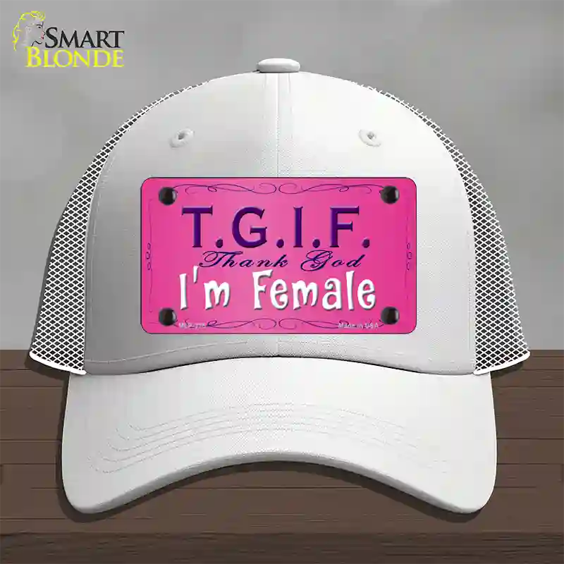 TGIF Novelty License Plate Hat Mesh / White