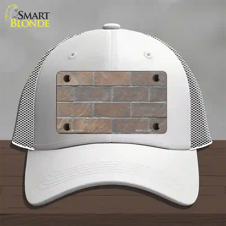 Brick Wall Novelty License Plate Hat Mesh / White