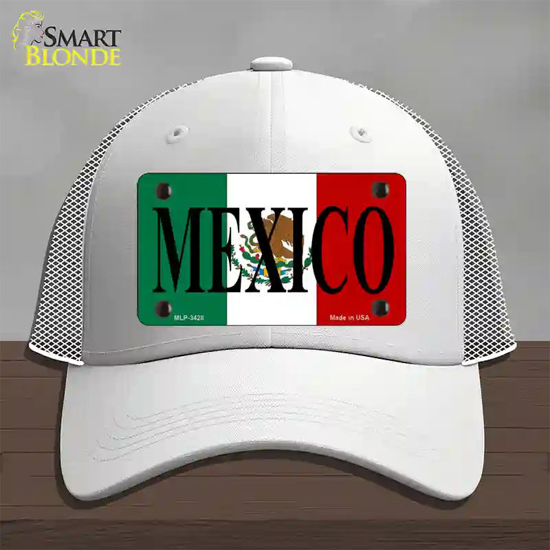 Mexico Novelty License Plate Hat Mesh / White