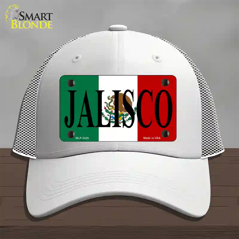 Jalisco Mexico Flag Novelty License Plate Hat Mesh / White