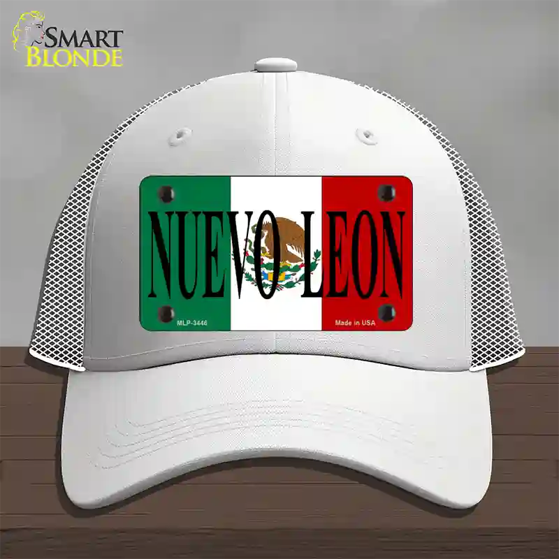 Nuevo Leon Mexico Flag Novelty License Plate Hat Mesh / White