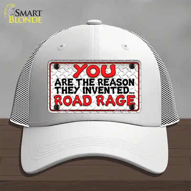 Invented Road Rage Novelty License Plate Hat Mesh / White