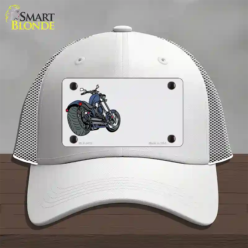 Motorcycle Offset Novelty License Plate Hat Mesh / White