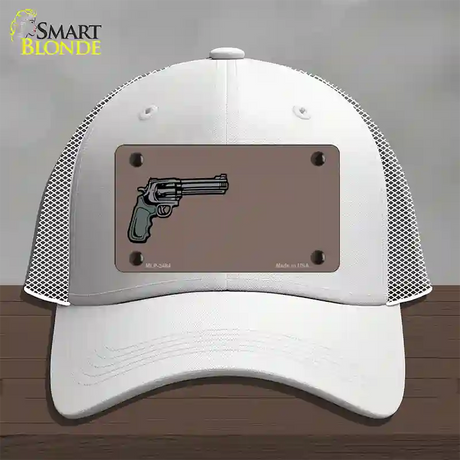 Gun Offset Customizable Novelty License Plate Hat Mesh / White