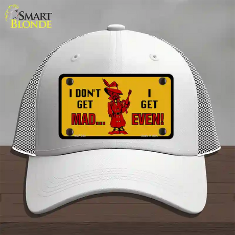 Dont Get Mad Novelty License Plate Hat Mesh / White