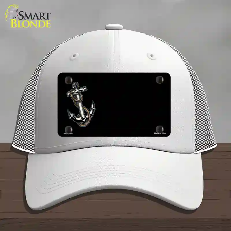 Anchor Offset Novelty License Plate Hat Mesh / White