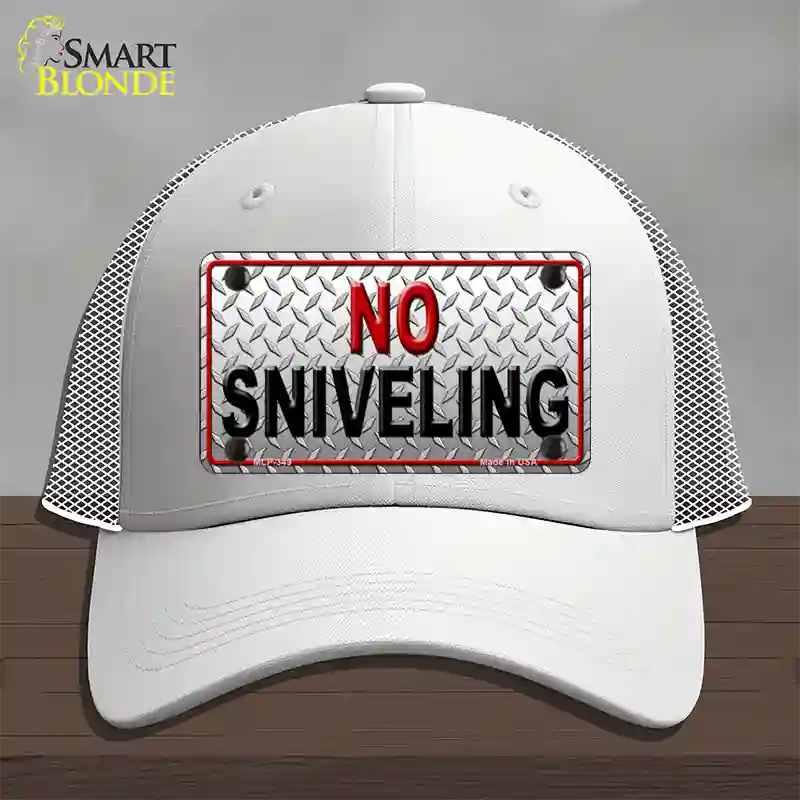 No Sniveling Novelty License Plate Hat Mesh / White