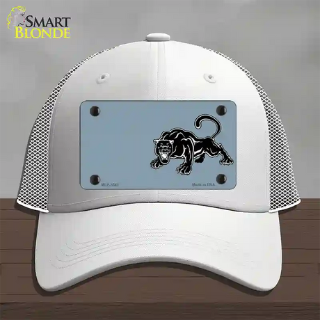 Black Panther Offset Novelty License Plate Hat Mesh / White