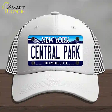 Central Park New York Novelty License Plate Hat Mesh / White