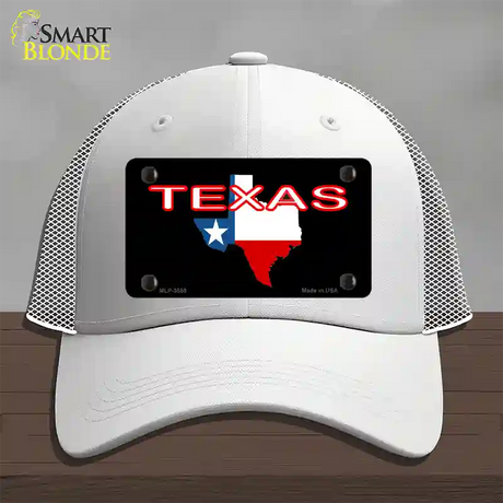 Texas Filled State Flag Novelty License Plate Hat Mesh / White