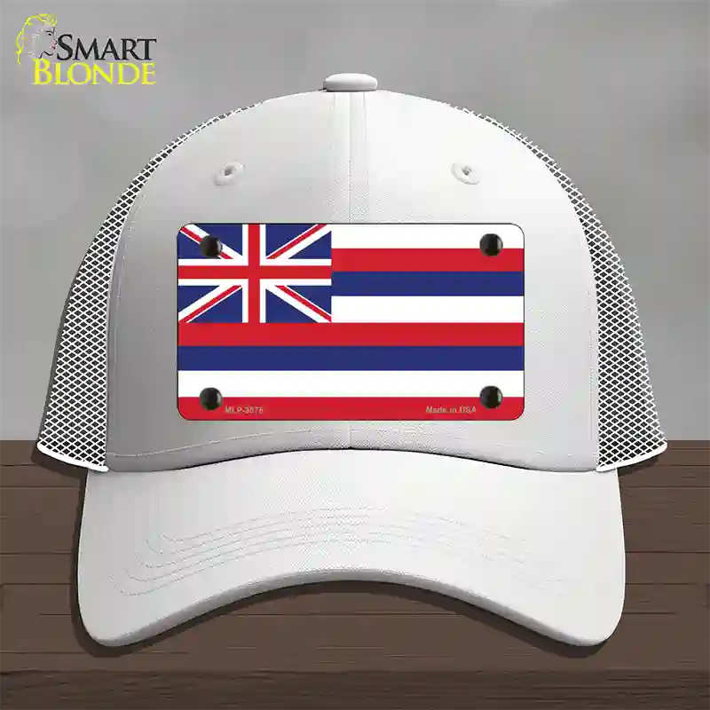 Hawaii Flag State Flag Novelty License Plate Hat Mesh / White