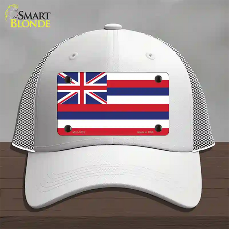 Hawaii Flag State Flag Novelty License Plate Hat Mesh / White