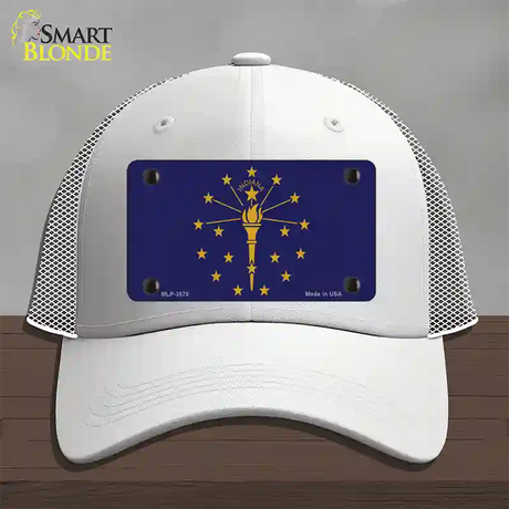 Indiana State Flag Novelty License Plate Hat Mesh / White