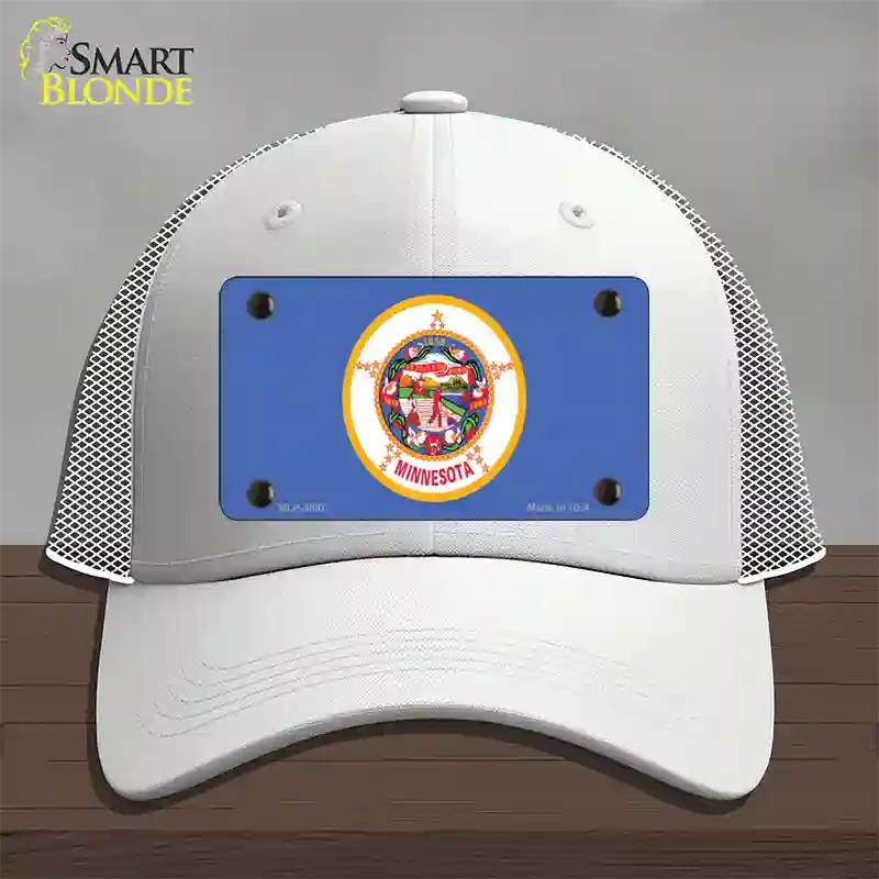 Minnesota State Flag Novelty License Plate Hat Mesh / White