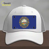 New Hampshire State Flag Novelty License Plate Hat Mesh / White