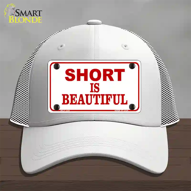 Short Is Beautiful Novelty License Plate Hat Mesh / White