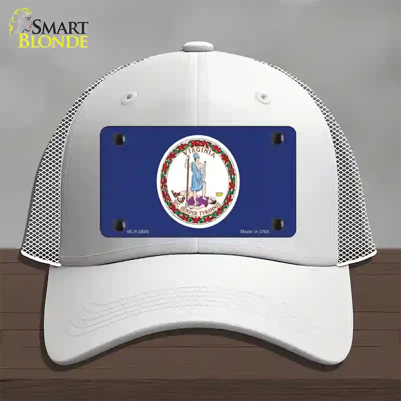 Virginia State Flag Novelty License Plate Hat Mesh / White