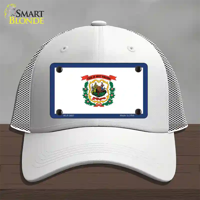 West Virginia State Flag Novelty License Plate Hat Mesh / White