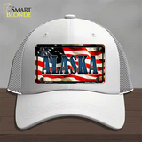 Alaska USA Novelty License Plate Hat Mesh / White