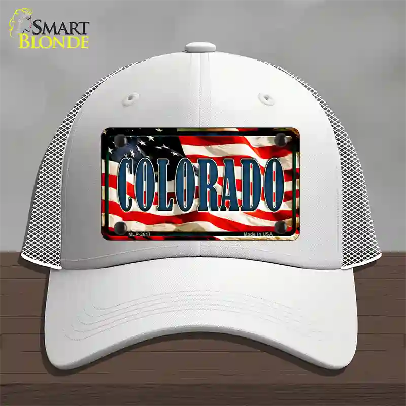 Colorado USA Novelty License Plate Hat Mesh / White