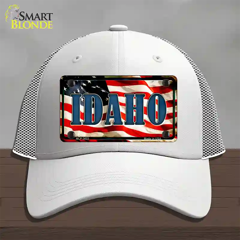 Idaho USA Novelty License Plate Hat Mesh / White