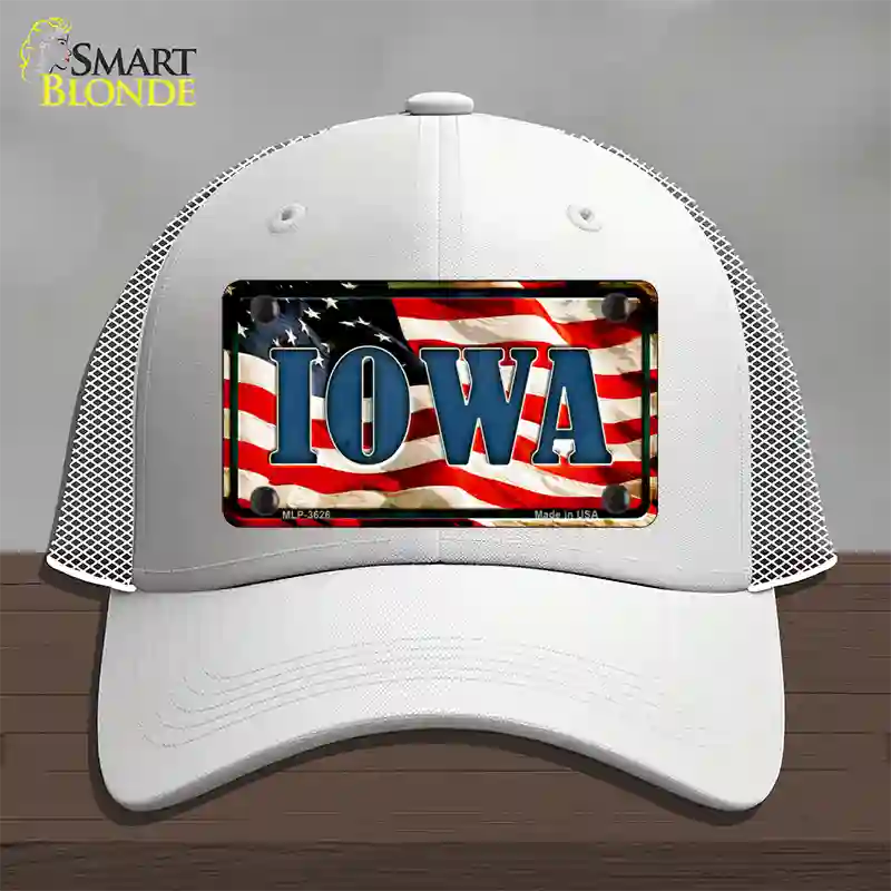 Iowa USA Novelty License Plate Hat Mesh / White