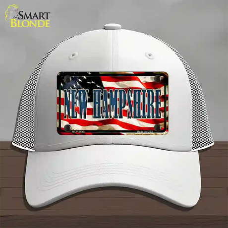 New Hampshire USA Novelty License Plate Hat Mesh / White